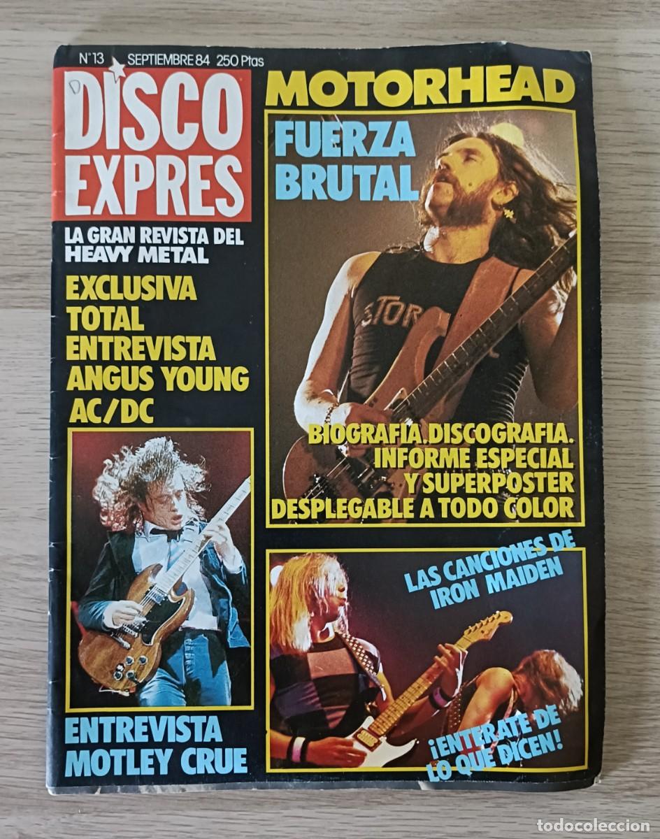 Revistas de m&uacute;sica: Revista DISCO EXPRES 13, Septiembre 1984, AC/DC, MOTORHEAD, IRON MAIDEN, MOTLEY CRUE etc