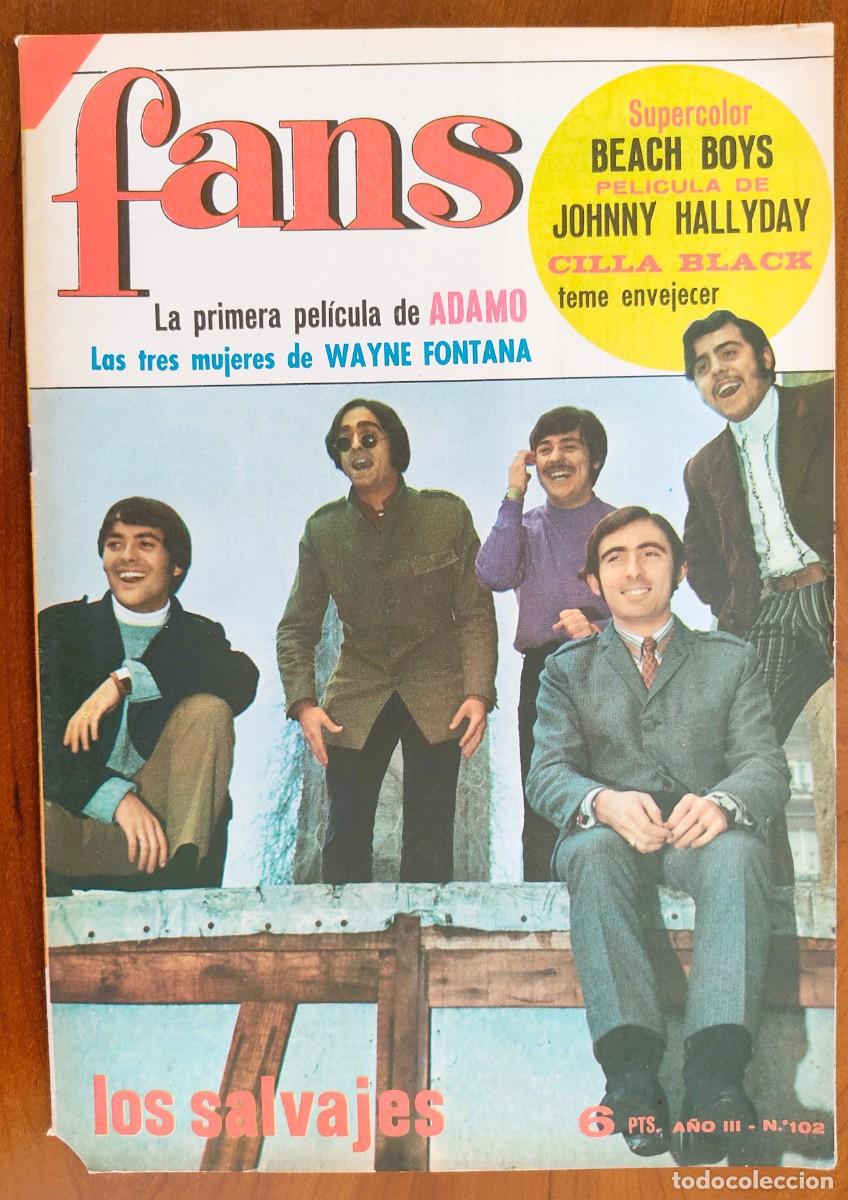 Revistas de m&uacute;sica: REVISTA FANS N&ordm; 102 - A&Ntilde;O 1967 - LOS BETA, FESTIVAL CANCI&Oacute;N MALLORCA, POSTER CENTRAL THE BEACH BOYS