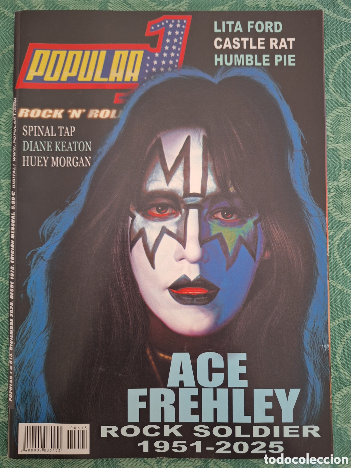 Revistas de m&uacute;sica: POPULAR 1 REVISTA 613 DIC 2025 ACE FREHLY ROCK SOLDIER SPINAL TAP CASTLE RAT SISTER