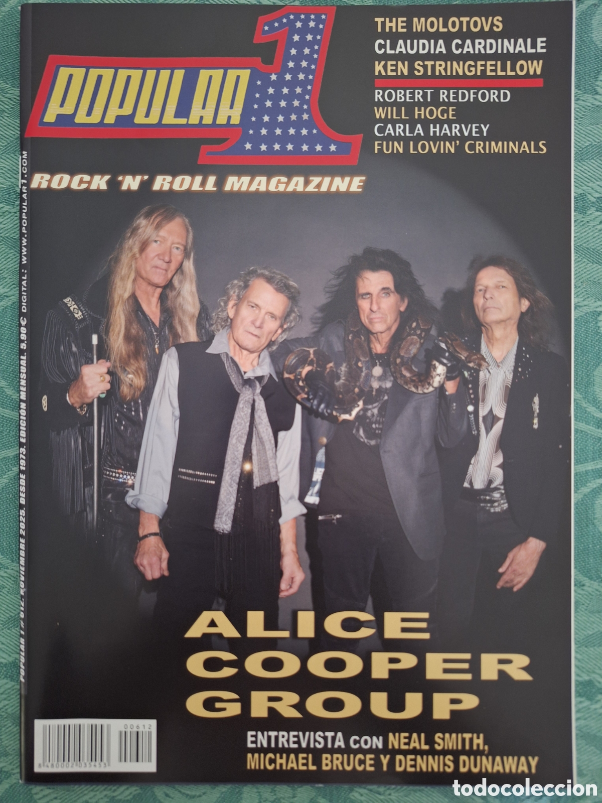 Revistas de m&uacute;sica: POPULAR 1 REVISTA 612 DIC 2025 ALICE COOPER MOLOTOVS CLAUDIA CARDINALE CANDLEMASS LEMONHEADS