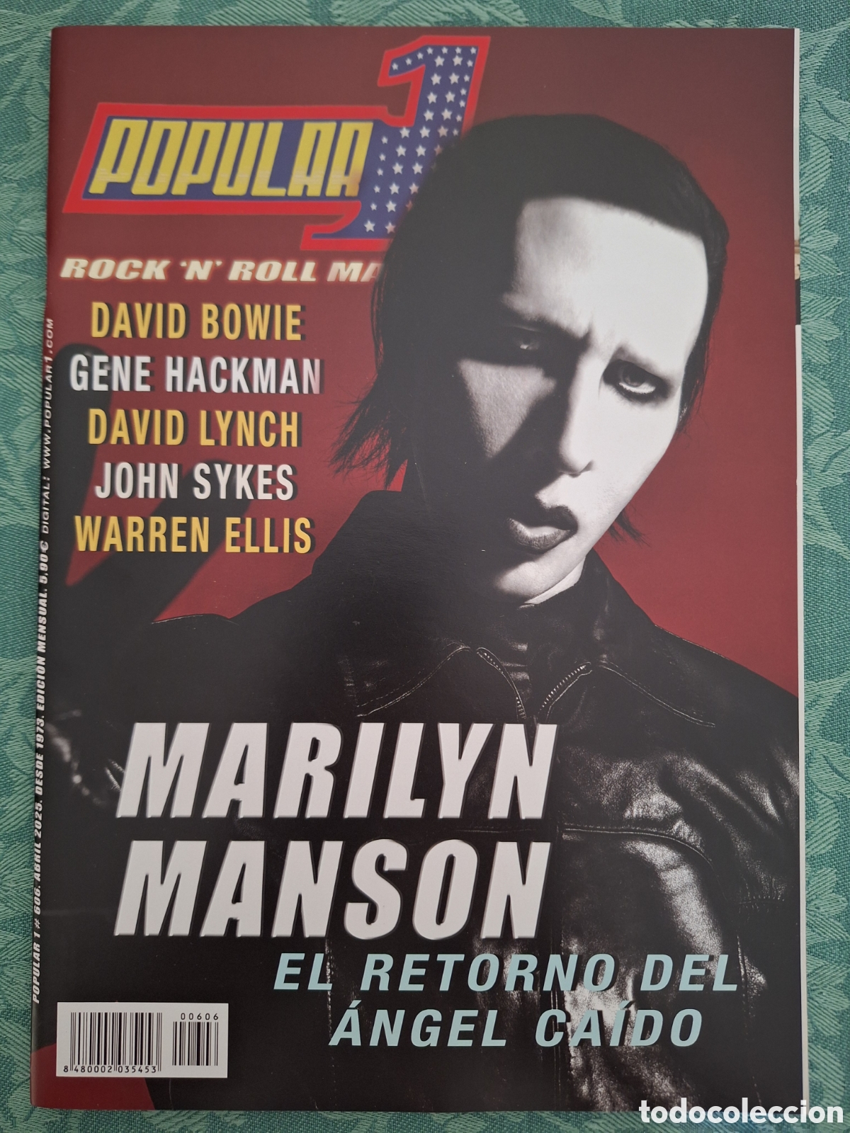 Revistas de m&uacute;sica: POPULAR 1 REVISTA 606 ABRIL 2025 MARILYN MANSON DAVID BOWIE GENE HACKMAN DAVID LYNCH WARREN ELLIS