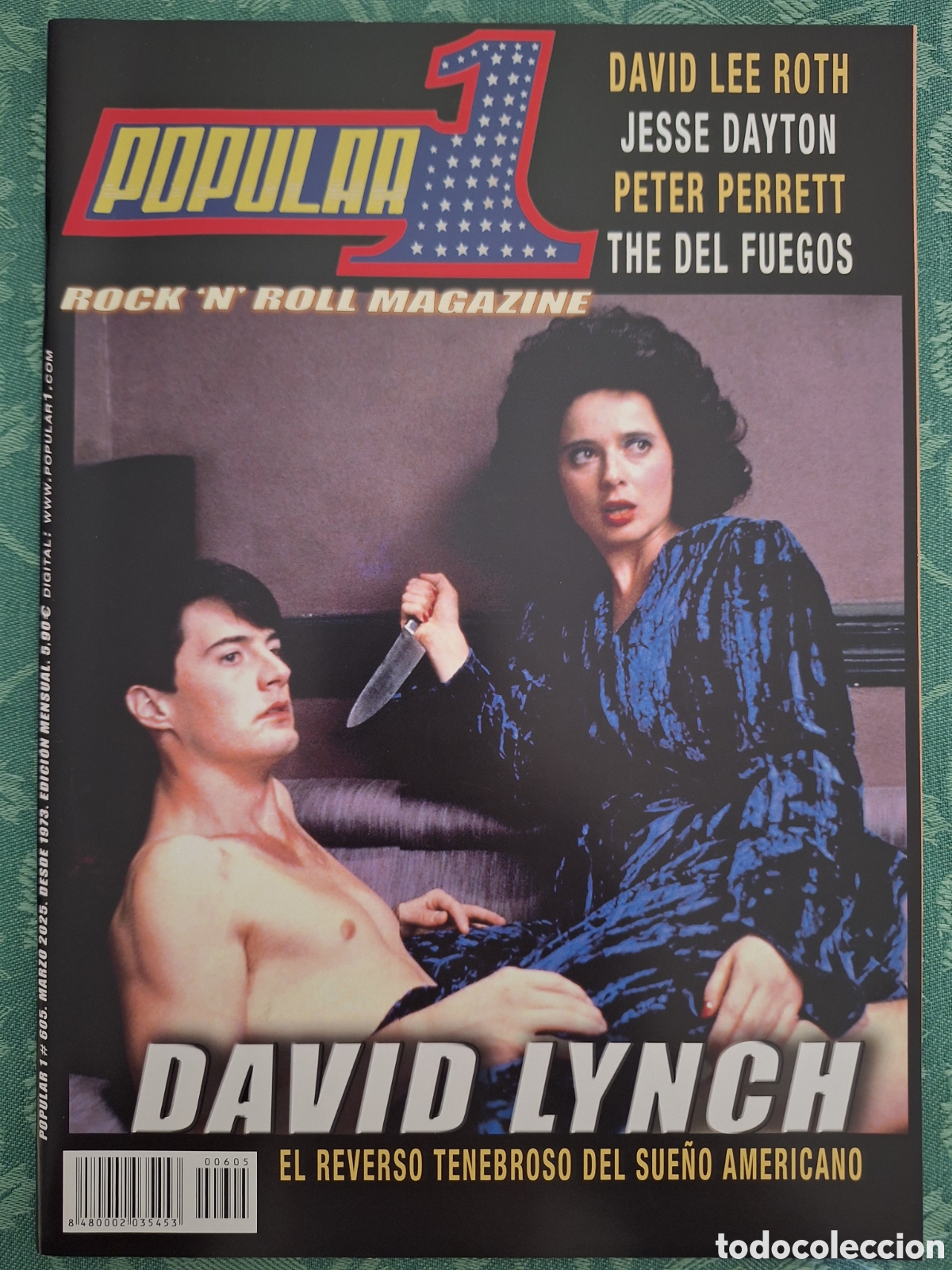 Revistas de m&uacute;sica: POPULAR 1 REVISTA 605 MARZO 2025 DAVID LYNCH DAVID LEE ROTH JESSE DAYTON PETER PERRET THE DEL FUEGOS