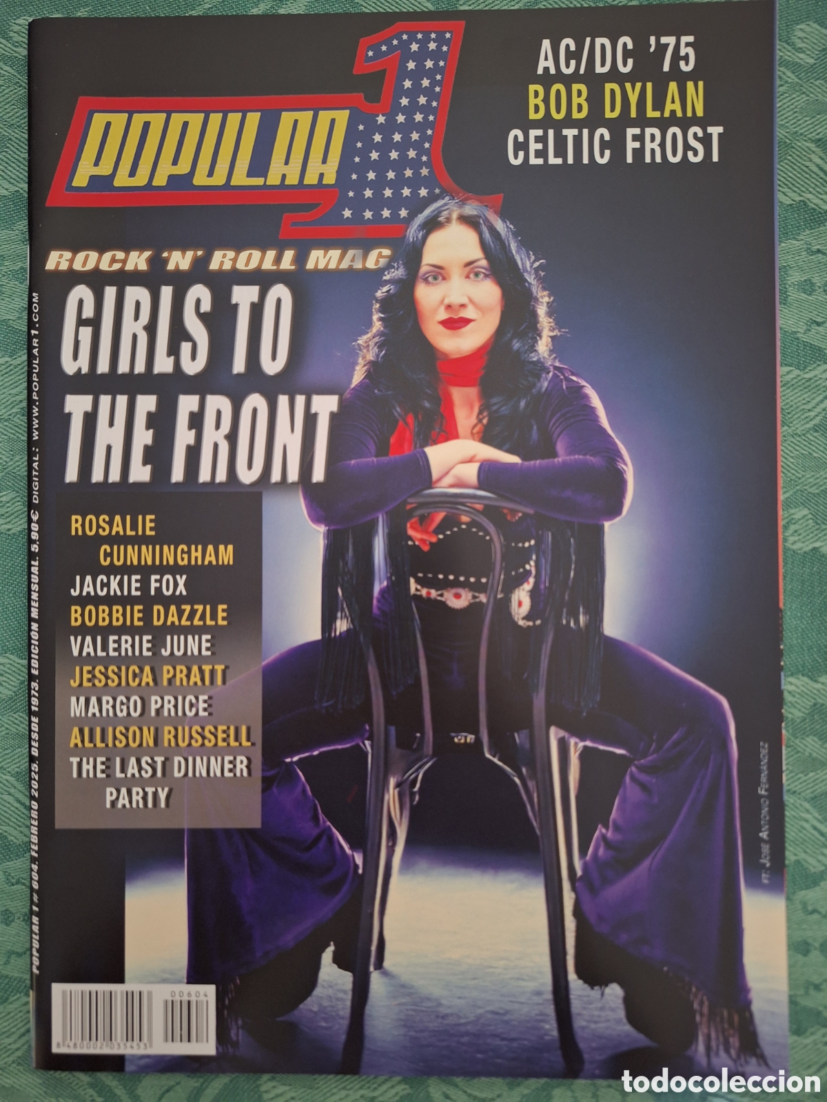 Revistas de m&uacute;sica: POPULAR 1 REVISTA 604 FEBRERO 2025 AC DC BOB DYLAN CELTIC FROST JACKIE FOX MARGO PRICE VALERIE JUNE