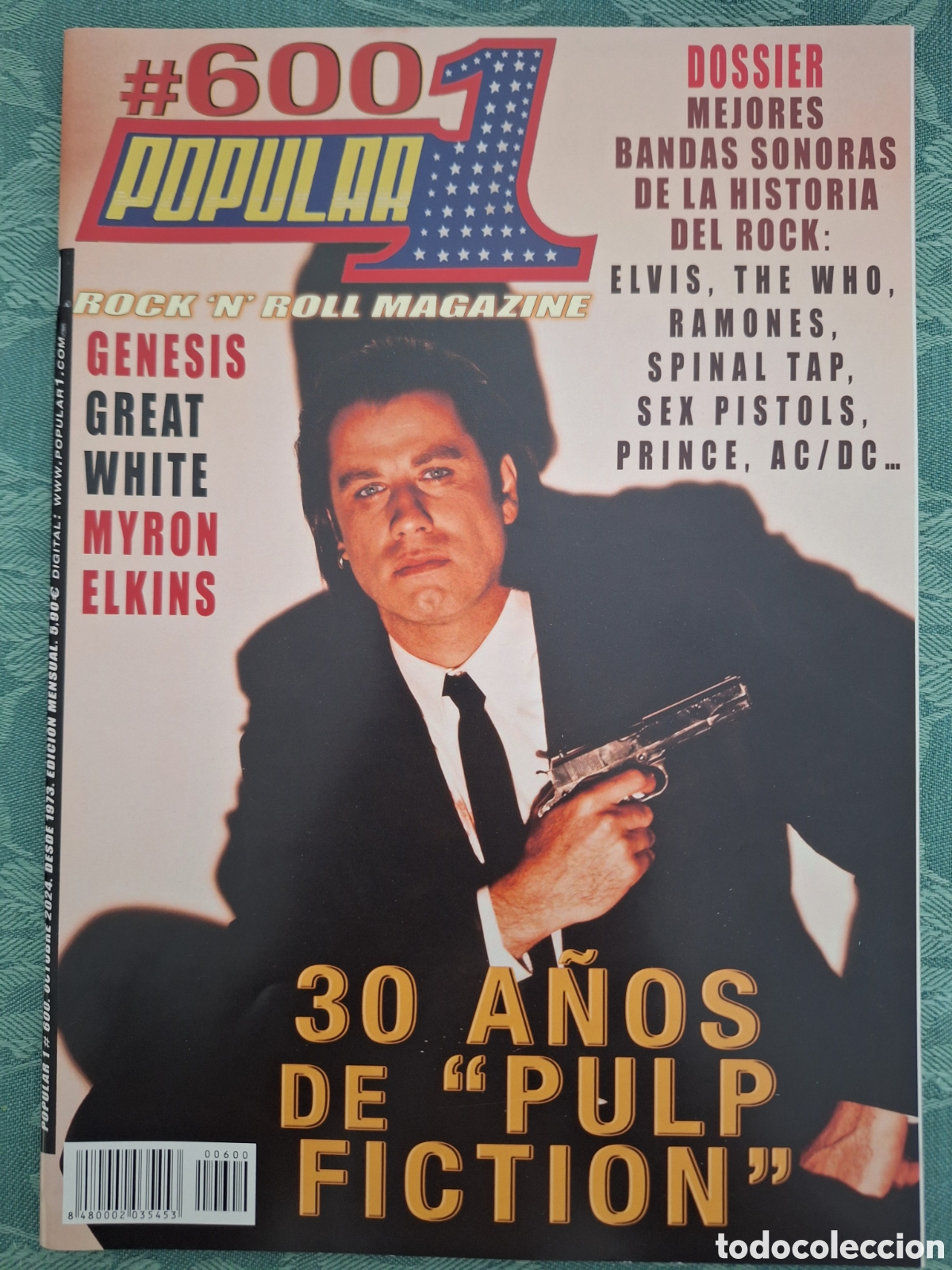 Revistas de m&uacute;sica: POPULAR 1 REVISTA 600 OCTUBRE 2024 PULP FICTION GENESIS ELVIS THE WHO RAMONES SEX PISTOLS