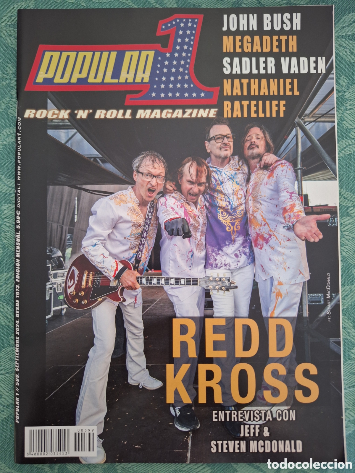 Revistas de m&uacute;sica: POPULAR 1 REVISTA 599 SEPTIEMBRE 2024 REDD KROSS JOHN BUSH MEGADETH SADLER VADEN DEEP PURPLE