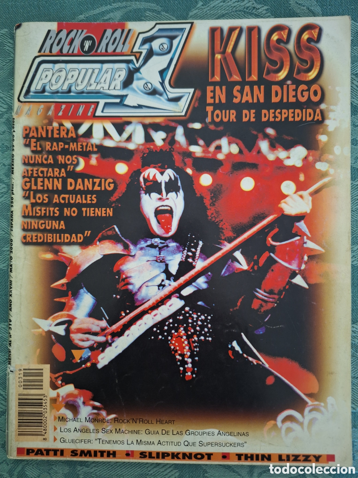 Revistas de m&uacute;sica: POPULAR 1 REVISTA 319 MAYO 2000 KISS PANTERA GLENN DANZIG SLIPKNOT