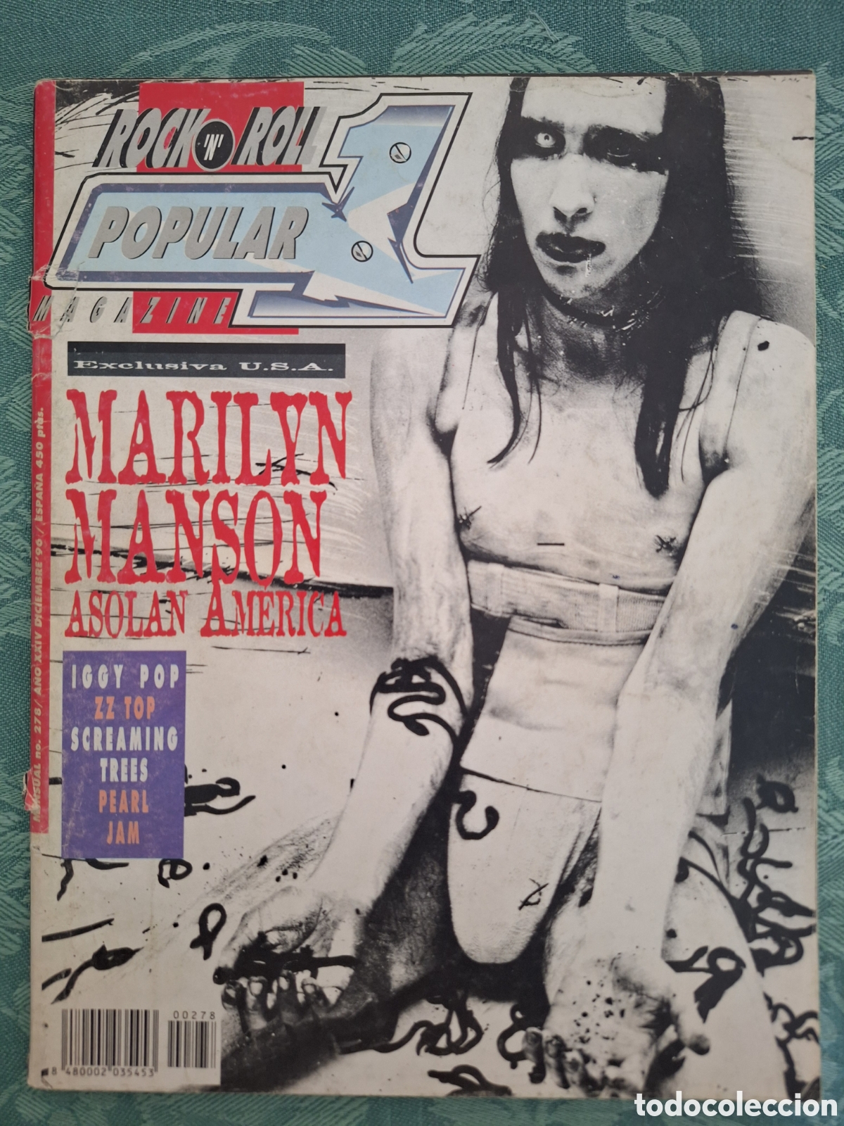Revistas de m&uacute;sica: POPULAR 1 REVISTA 278 DIC 1996 MARILYN MANSON IGGY POP ZZ TOP PEARL JAM SCREAMING TREES
