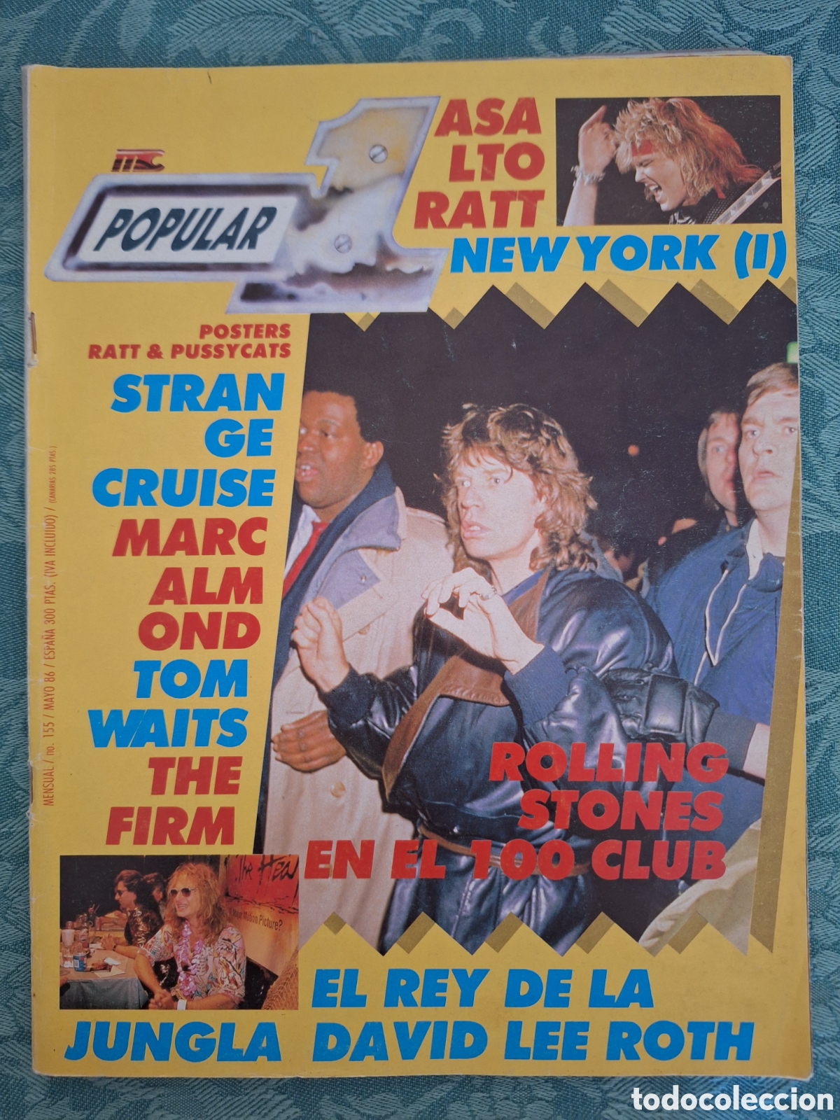 Revistas de m&uacute;sica: POPULAR 1 REVISTA 155 MAYO 1986 CON POSTERS ROLLING STONES MARC ALMOND TOM WAITS