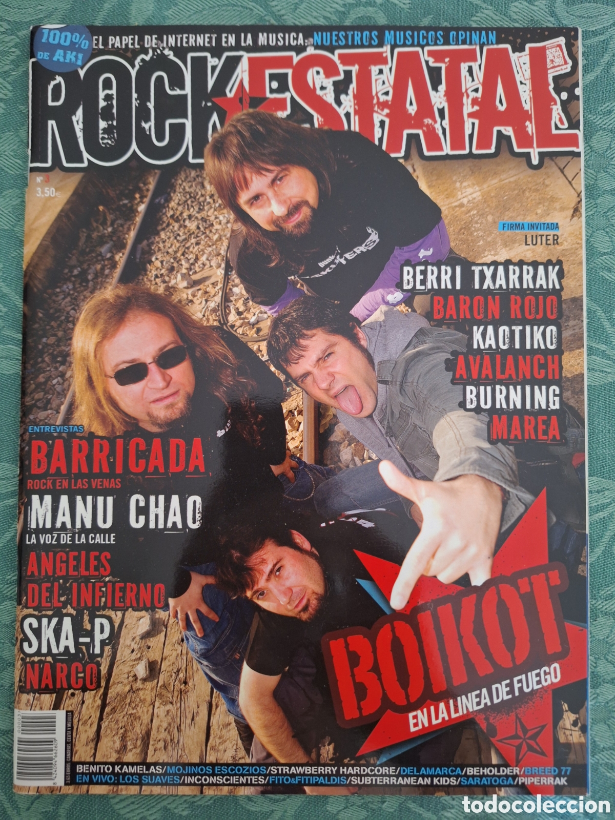 Revistas de m&uacute;sica: ROCK ESTATAL 3 REVISTA BOIKOT BARRICADA MANU CHAO SKA P BARON ROJO MAREA LOQUILLO