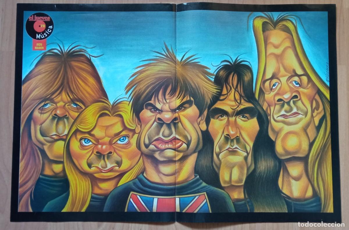 Revistas de m&uacute;sica: Iron Maiden / poster caricatura de la revista - El Jueves.