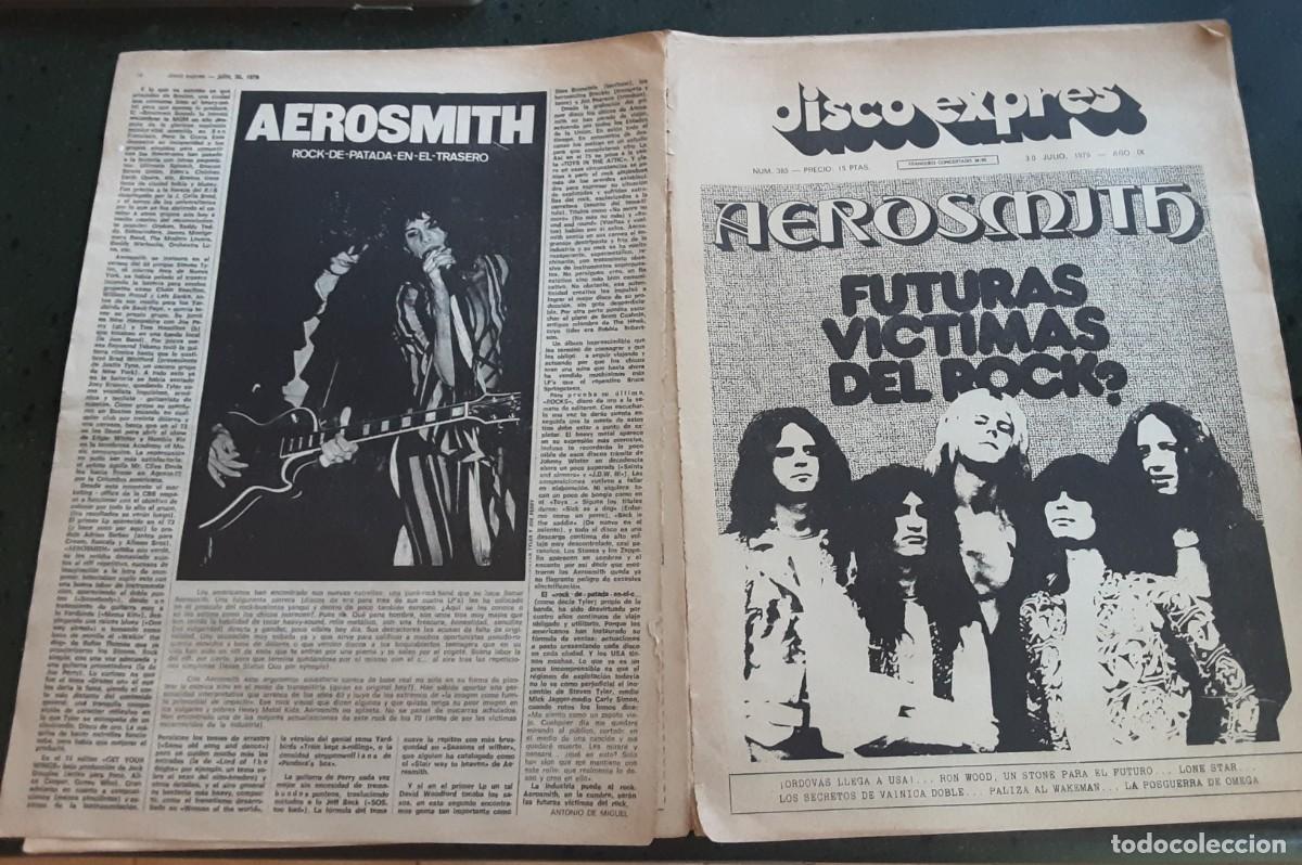 Revistas de m&uacute;sica: DISCO EXPRES N&Uacute;MERO 385, 30 JULIO 1976, AEROSMITH, VAINICA DOBLE, LONE STAR.