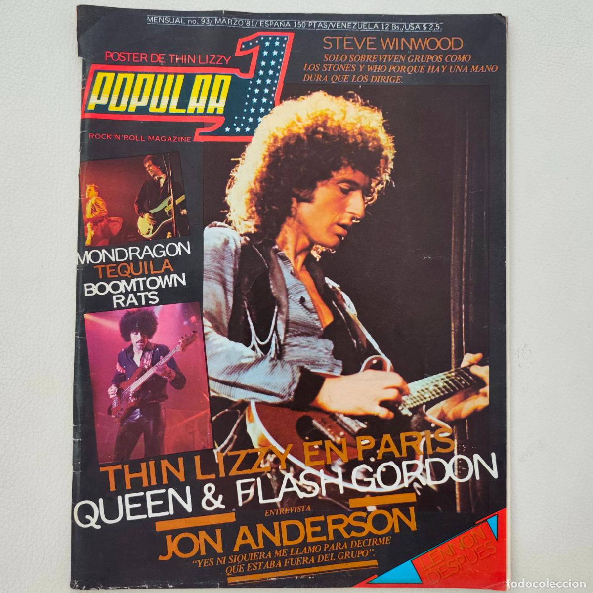 Revistas de m&uacute;sica: REVISTA POPULAR 1 N&ordm; 93 SI CONTIENE POSTER LIZZY QUEEN FLAS