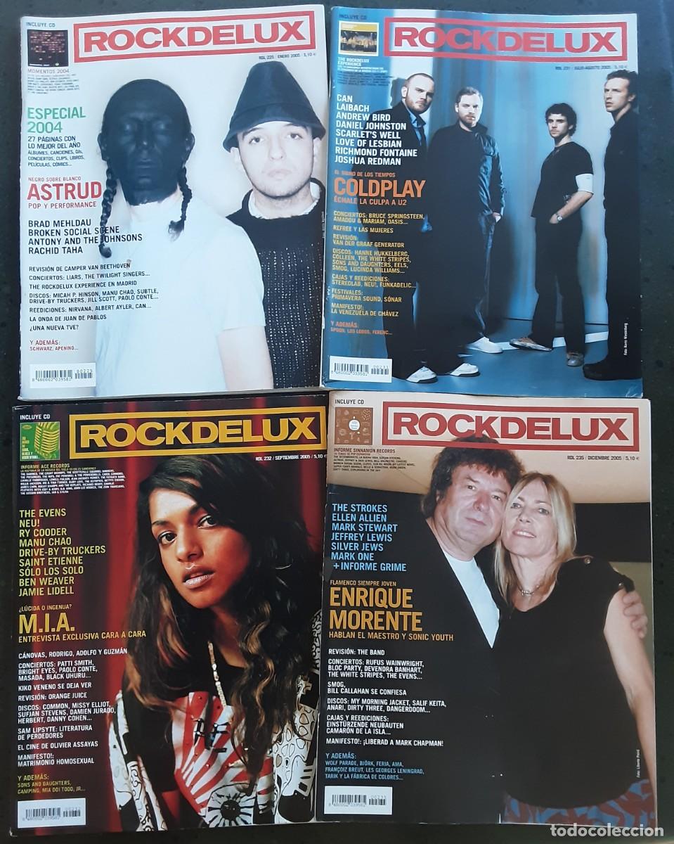 Revistas de m&uacute;sica: 4 revistas Rockdeluxe de 2005, tambi&eacute;n sueltas a 2,50&euro;, n&uacute;meros 225, 231,232 y 235
