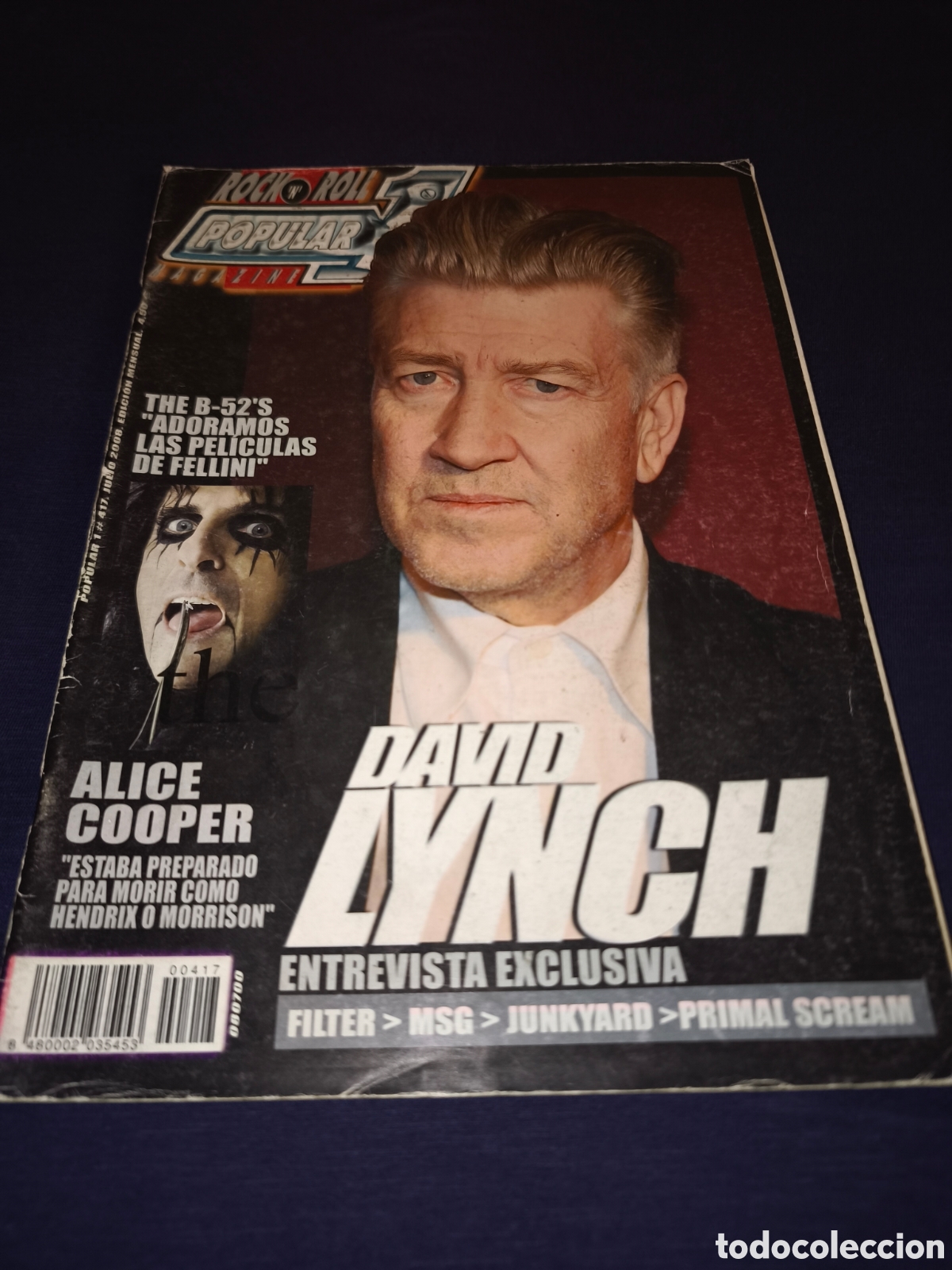 Revistas de m&uacute;sica: Popular 1 N&deg; 417 David Lynch Alice Cooper