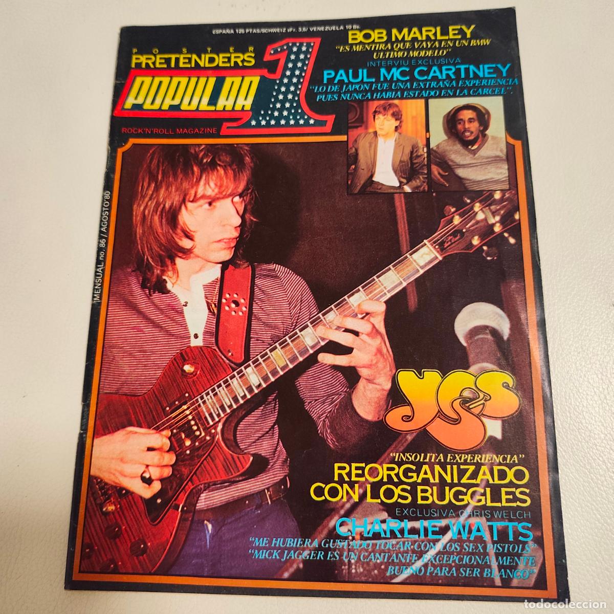 Revistas de m&uacute;sica: REVISTA POPULAR 1 N' 89 MAGAZINE YES MIKE OLDFIELD THIN LIZZY RAMONES JOPLIN SIN POSTER