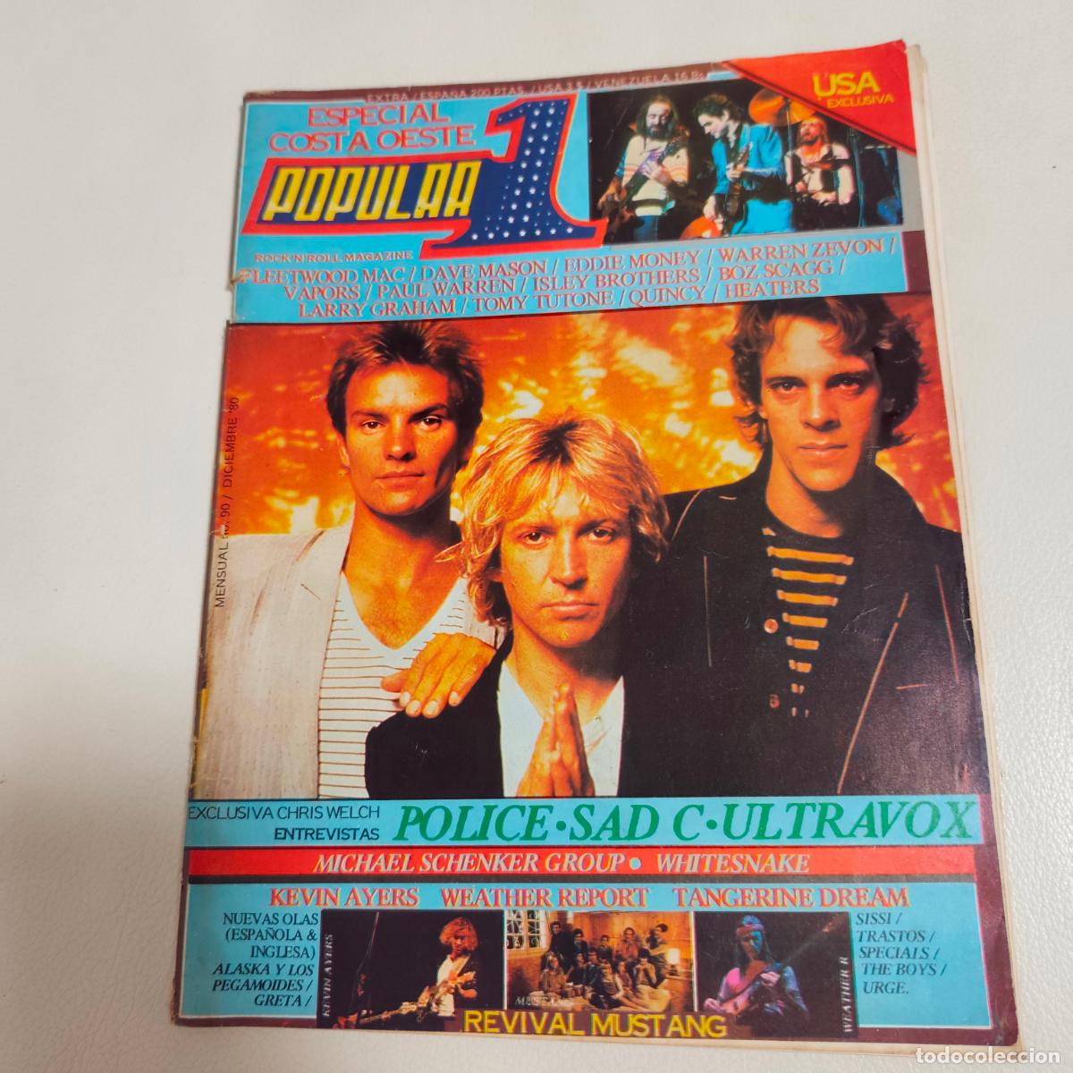 Revistas de m&uacute;sica: POPULAR 1. N&ordm; 90. POLICE, LOS MUSTANG, FLEETWOOD MAC, EDDIE MONEY, ISLEY BROTHERS SIN POSTER