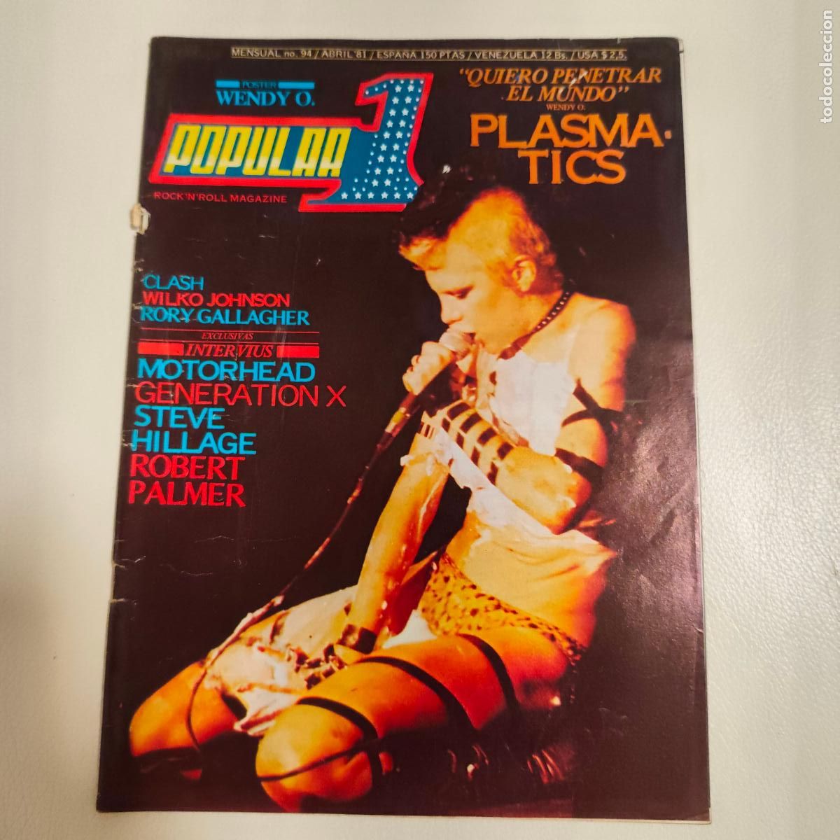 Revistas de m&uacute;sica: REVISTA ROCK POPULAR 1 N&ordm; 94 - PLASMATICS - CLASH - WILKO JOHNSON - RORY GALLAGHER - MOTO SIN POSTER