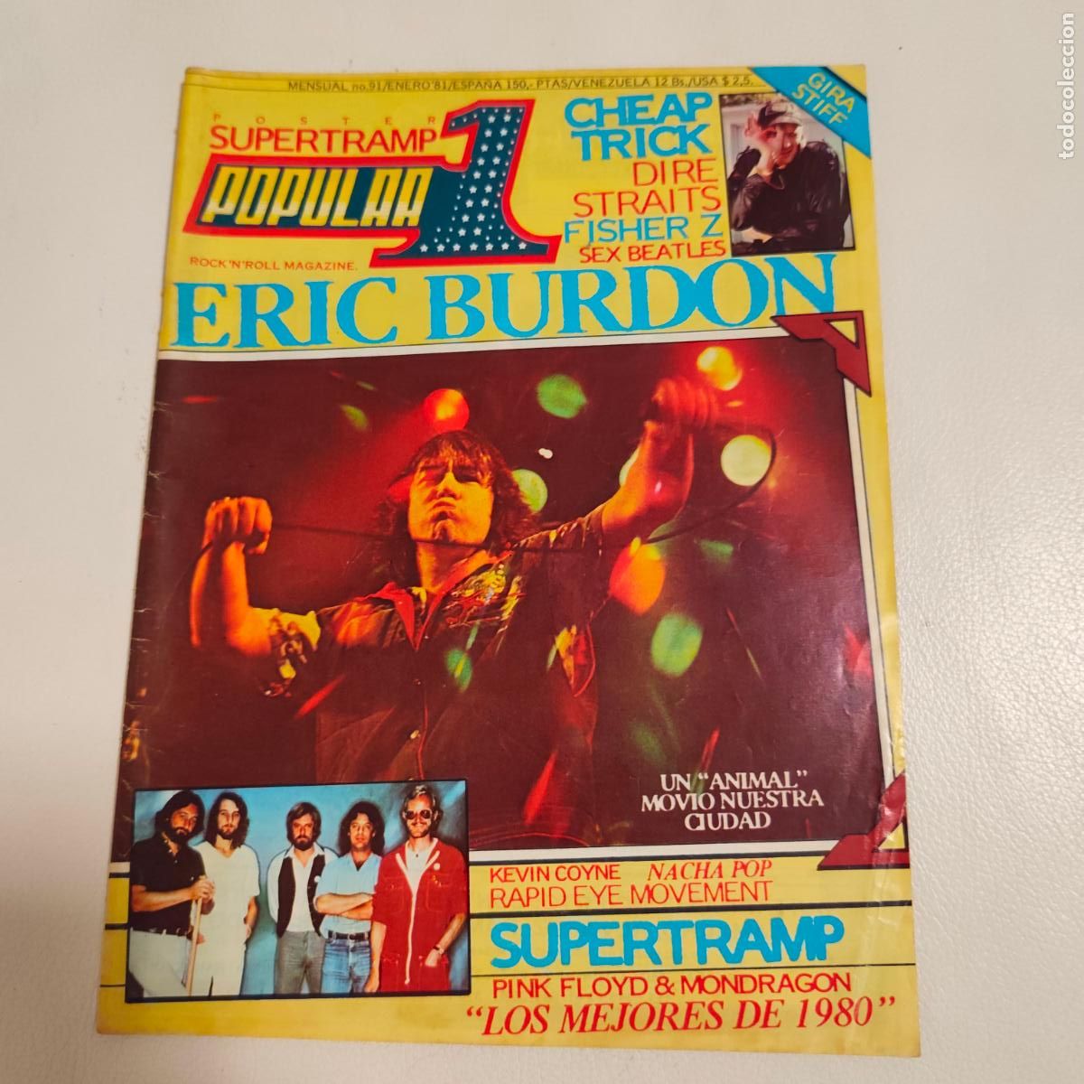 Revistas de m&uacute;sica: REVISTA POPULAR 1 N' 91 MAG ERIC BURDON CHEAP TRICK DIRE STRAITS SUPERTRAMP PINK FLOYD SIN POSTER