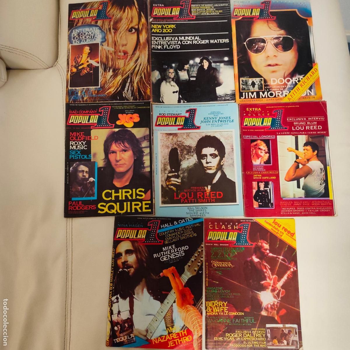 Revistas de m&uacute;sica: Lote 8 revistas POPULAR 1 UNO ROCK SEX PISTOLS,LOU RED,PINK FLOYD,DOORS...