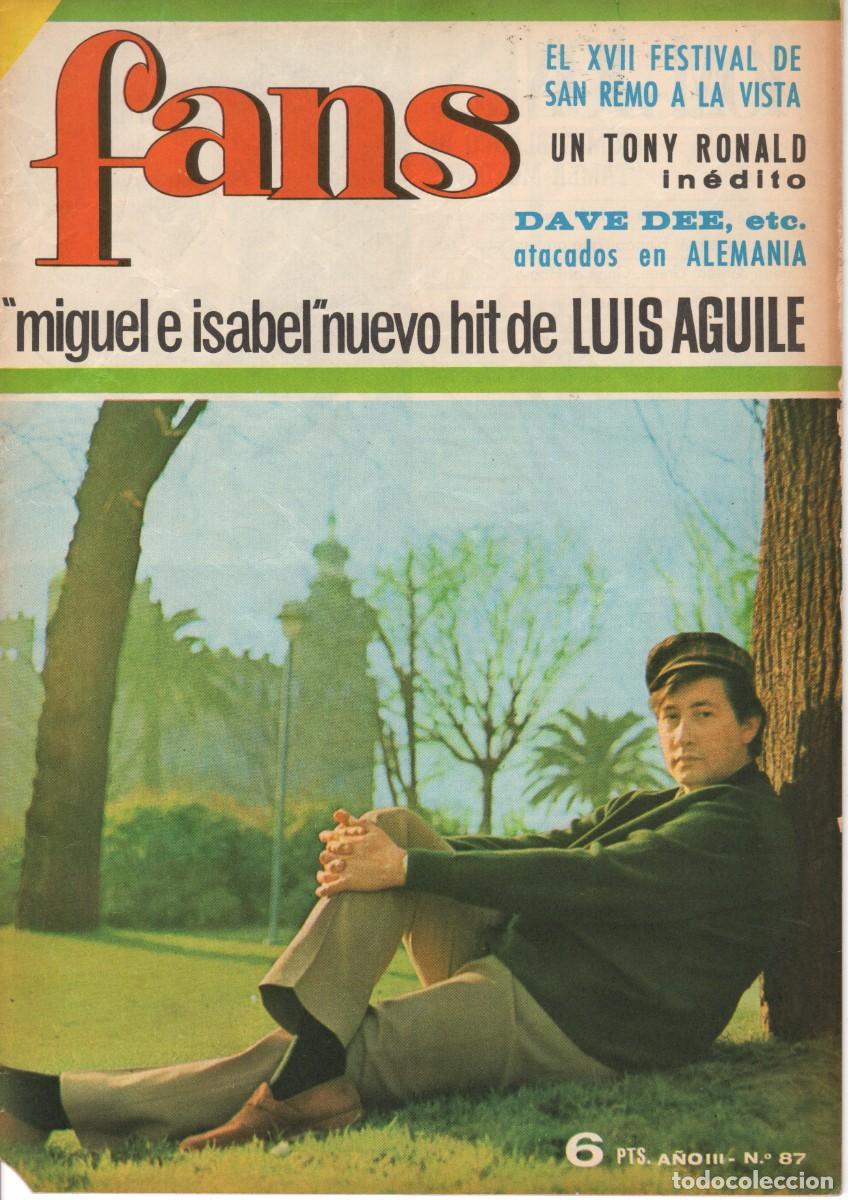 Revistas de m&uacute;sica: REVISTA FANS N&ordm; 87 TOM JONES, TONY RONALD, LUIS AGUILE - POSTER: NINO SANCHEZ