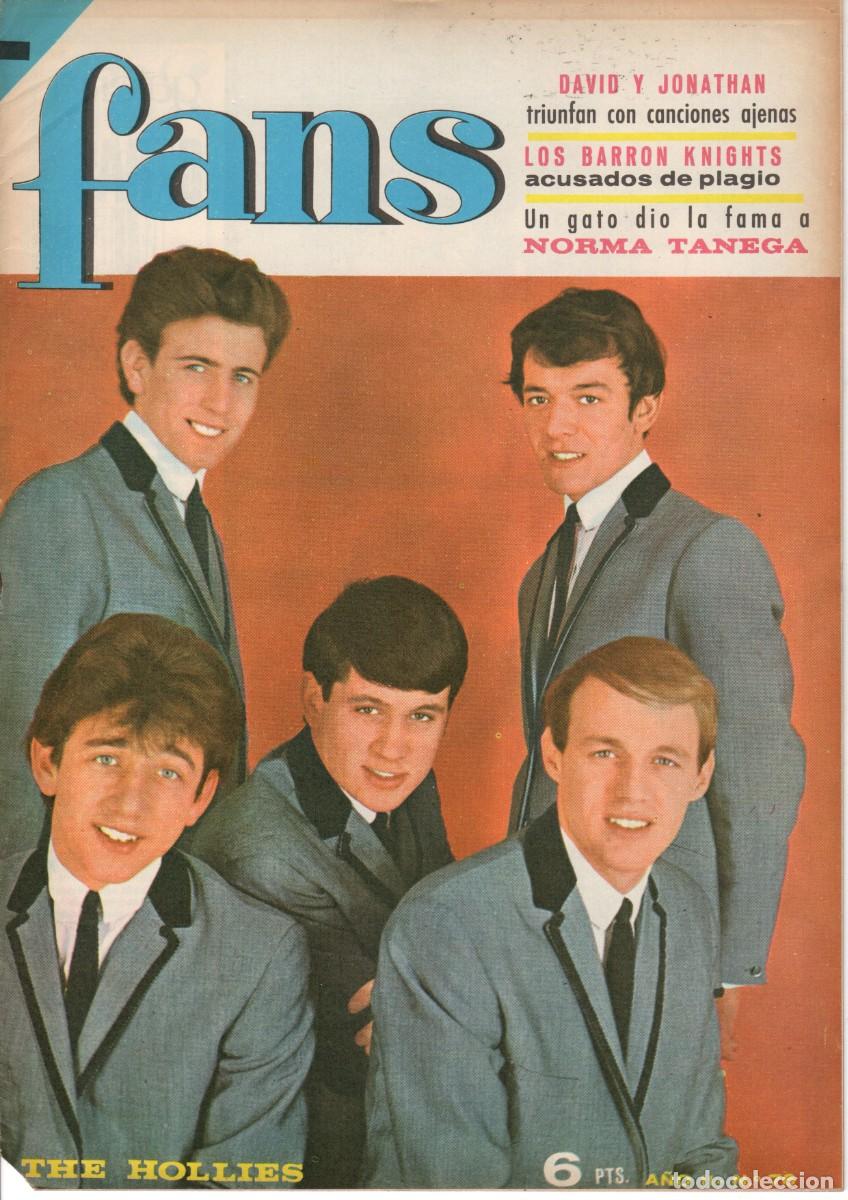 Revistas de m&uacute;sica: REVISTA FANS N&ordm; 76 THE HOLLIES, JOHNNY HOLLYDAY POSTER: MADALENA IGLESIAS, SABRINA 1966