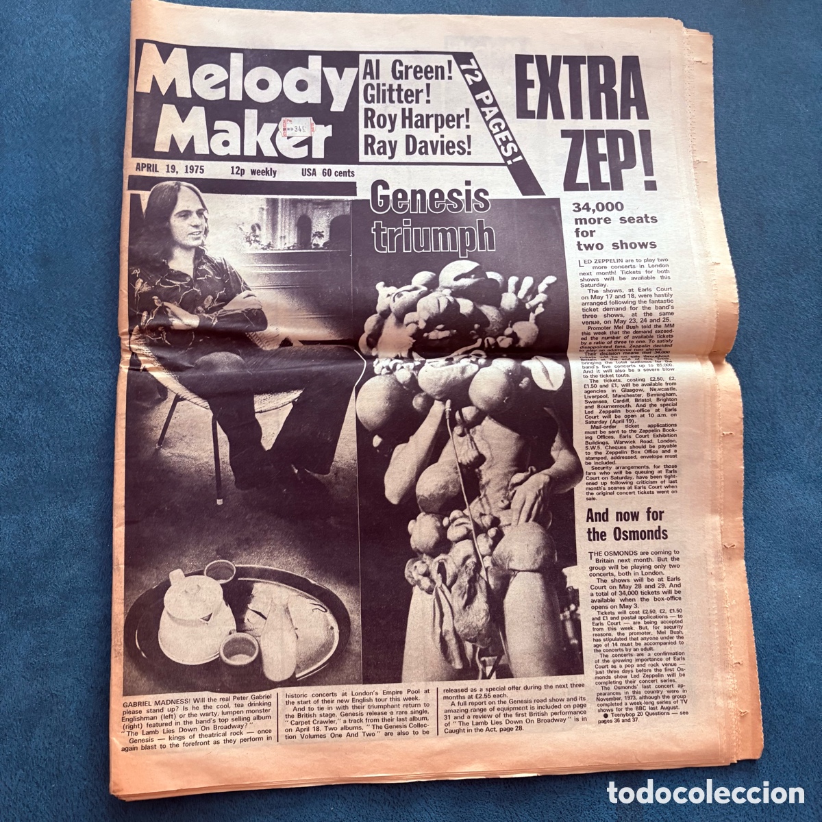 Revistas de m&uacute;sica: revista periodico melody maker 19 abril 1975