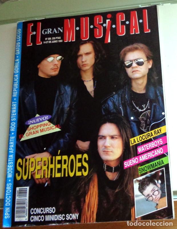 Revistas de m&uacute;sica: REVISTA EL GRAN MUSICAL N&ordm;389 Junio 1993 PORTADA H&Eacute;ROES DEL SILENCIO BUNBURY. MECANO MERCHANDISING