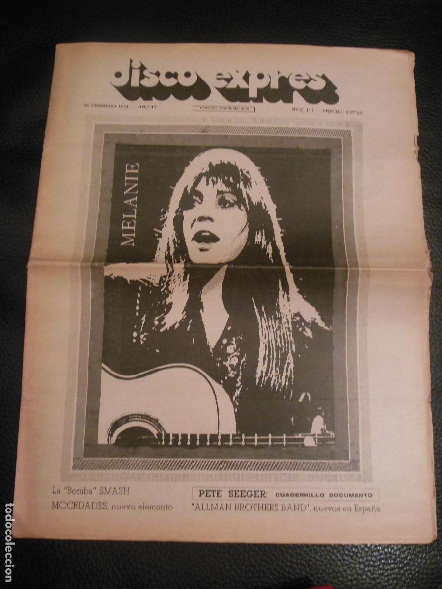 Revistas de m&uacute;sica: REVISTA DISCO EXPRES N&ordm; 111 MELANIE SMASH MOCEDADES SEEGER ALLMAN BROTHERS BAND MARIA MAR BONET 1971