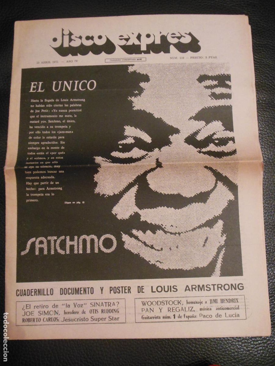Revistas de m&uacute;sica: REVISTA DISCO EXPRES N&ordm; 119 LOUIS ARMSTRONG SINATRA WOODSTOCK JIMI HENDRIX PACO DE LUCIA 1971