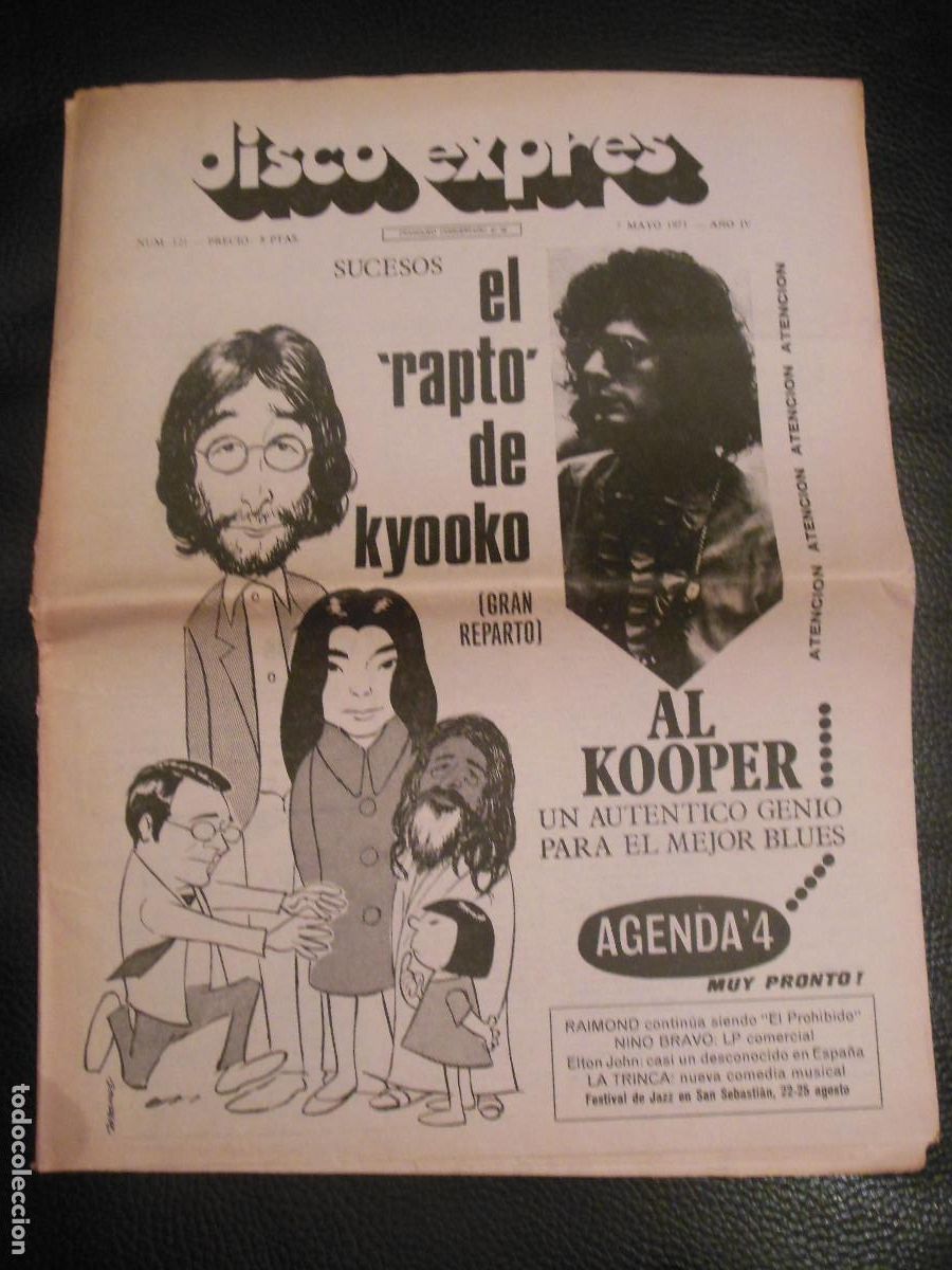 Revistas de m&uacute;sica: REVISTA DISCO EXPRES N&ordm; 121 AL KOOPER NINO BRAVO ELTON JOHN THE BEATLES JOHNNY CASH RAIMOND 1971