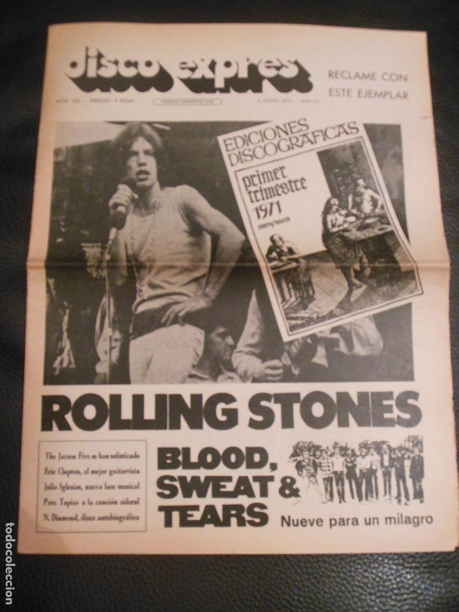 Revistas de m&uacute;sica: REVISTA DISCO EXPRES N&ordm; 125 THE ROLLING STONES ERIC CLAPTON JACKSON FIVE NEIL YOUNG BEATLES 1971