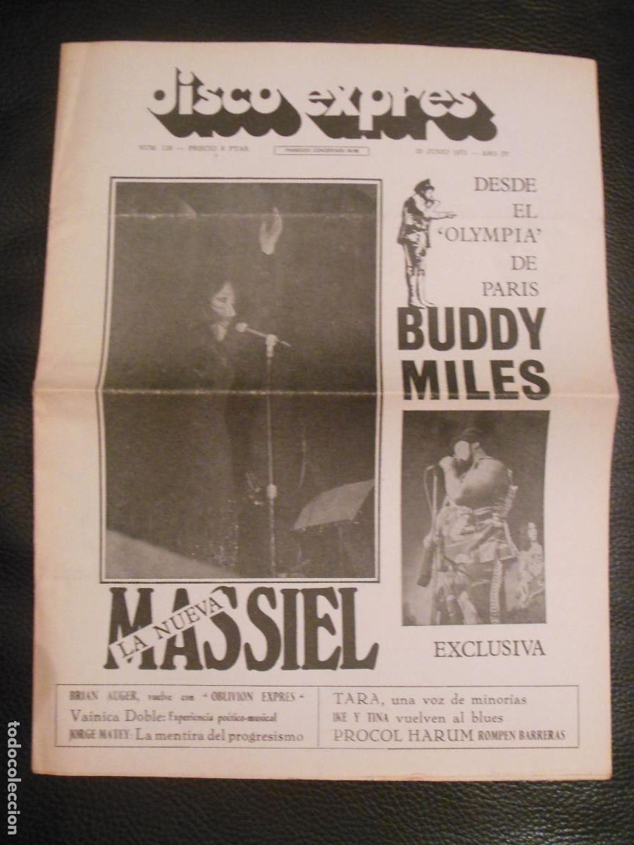 Revistas de m&uacute;sica: REVISTA DISCO EXPRES N&ordm; 128 MASSIEL VAINICA DOBLE BUDDY MILES IKE TINA NINO BRAVO BRIAN AUGER 1971