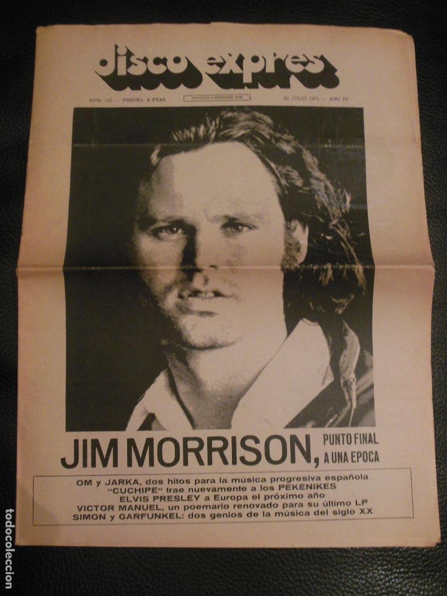 Revistas de m&uacute;sica: REVISTA DISCO EXPRES N&ordm; 132 JIM MORRISON ELVIS PRESLEY THE BEATLES SIMON Y GARFUNKEL 1971 MUSICA