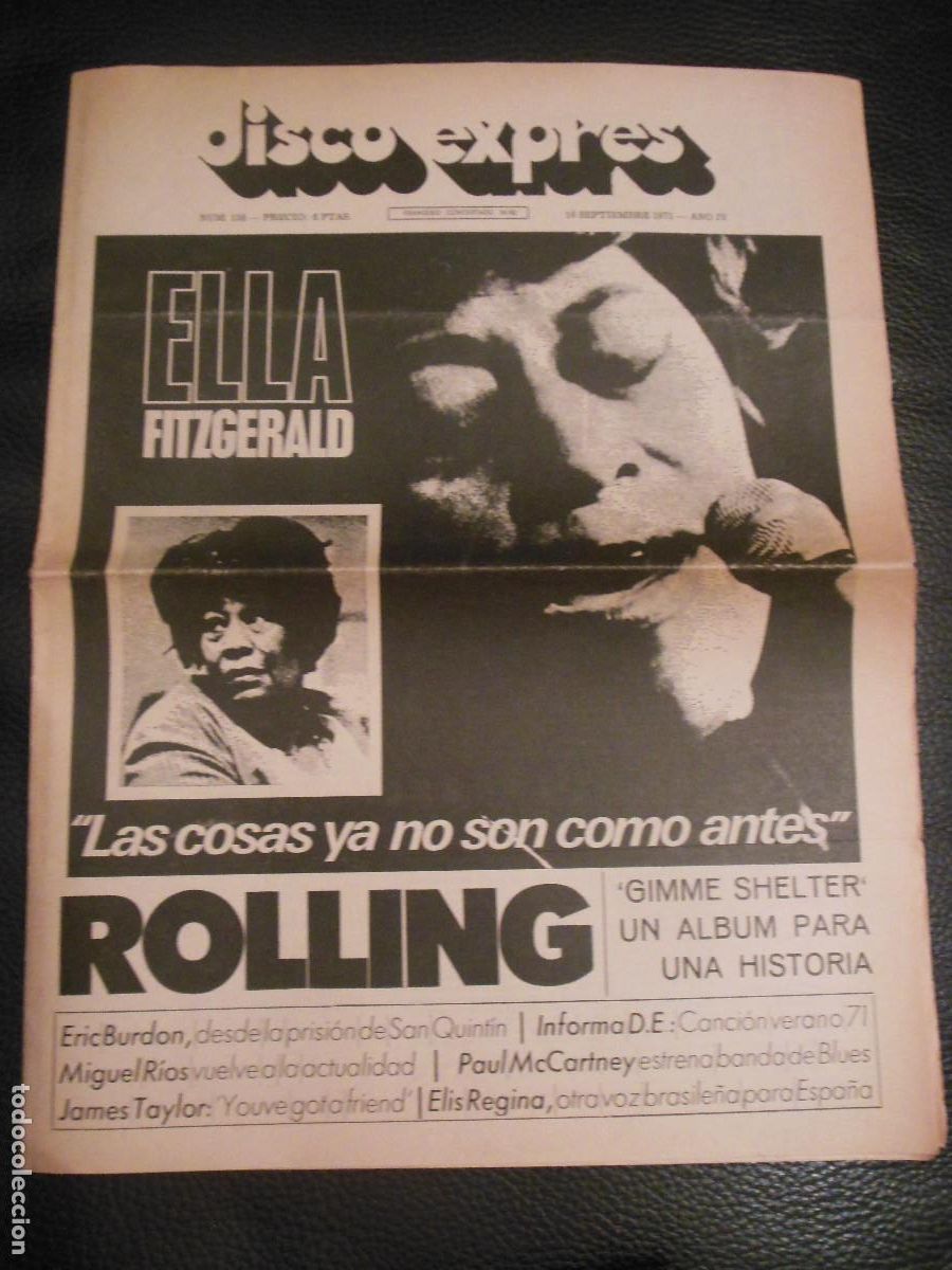 Revistas de m&uacute;sica: REVISTA DISCO EXPRES N&ordm; 138 ELLA FITZGERALD BOD DYLAN ELVIS PRELSEY MIGUEL RIOS THE BEATLES 1971