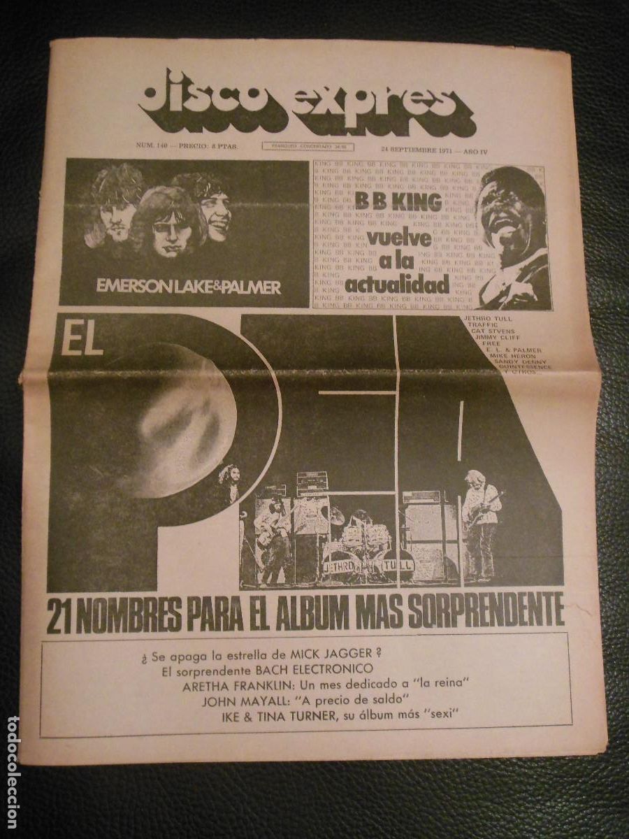 Revistas de m&uacute;sica: REVISTA DISCO EXPRES N&ordm; 140 B. B. KING EMERSON LAKE & PALMER BOD DYLAN THE DOORS JOHN MAYALL 1971