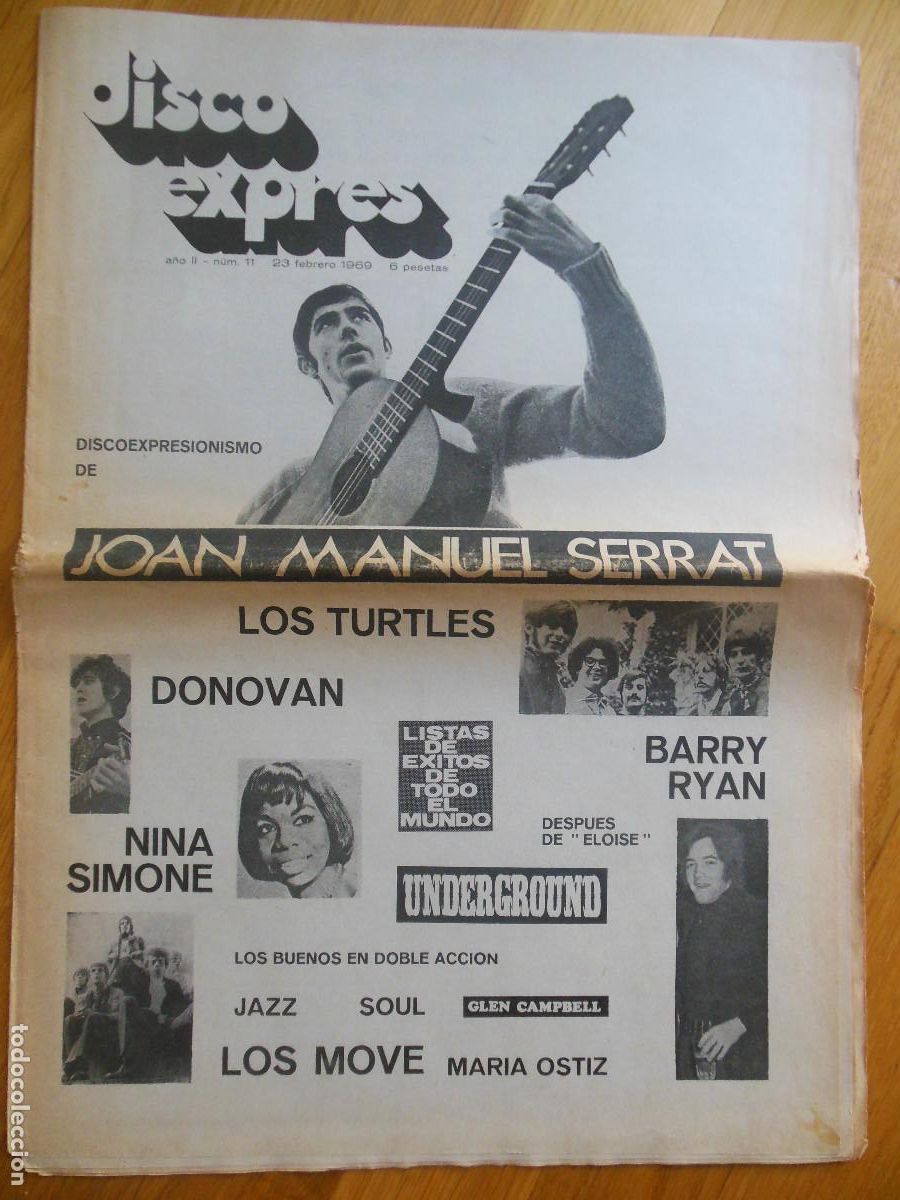 Riviste di musica: REVISTA DISCO EXPRES N&ordm; 11 SERRAT TURTLES DONOVAN NINA SIMONE UNDERGROUND BARRY RYAN MONKEES 1969