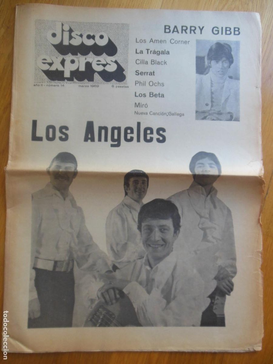 Riviste di musica: REVISTA DISCO EXPRES N&ordm; 14 BARRY GIBB LA TRAGALA CILLA BLACK AMEN CORNER SERRAT BETA ANGELES 1969
