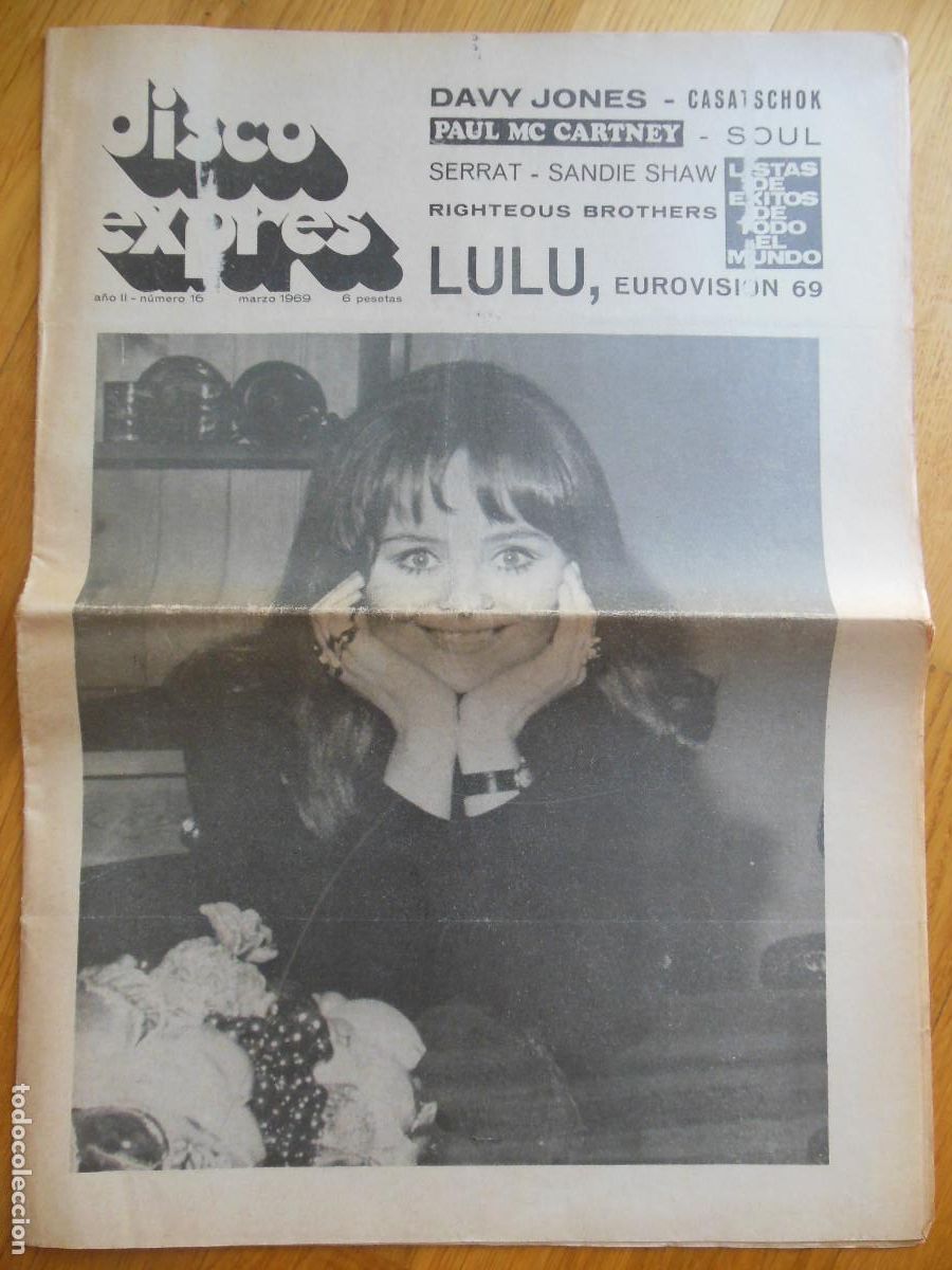 Revistas de m&uacute;sica: REVISTA DISCO EXPRES N&ordm; 16 THE BEATLES LULU SERRAT DAVY JONES SANDIE SHAW BOB DYLAN SMALL FACES 1969