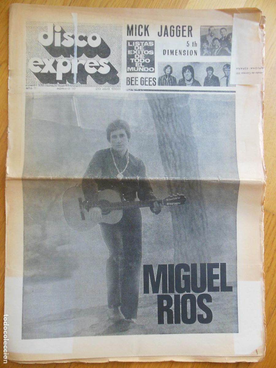 Magazines de musique: REVISTA DISCO EXPRES N&ordm; 19 MIGUEL RIOS THE ROLLING STONES BEE GEES DAVE DEE FIFTH DIMENSION 1969