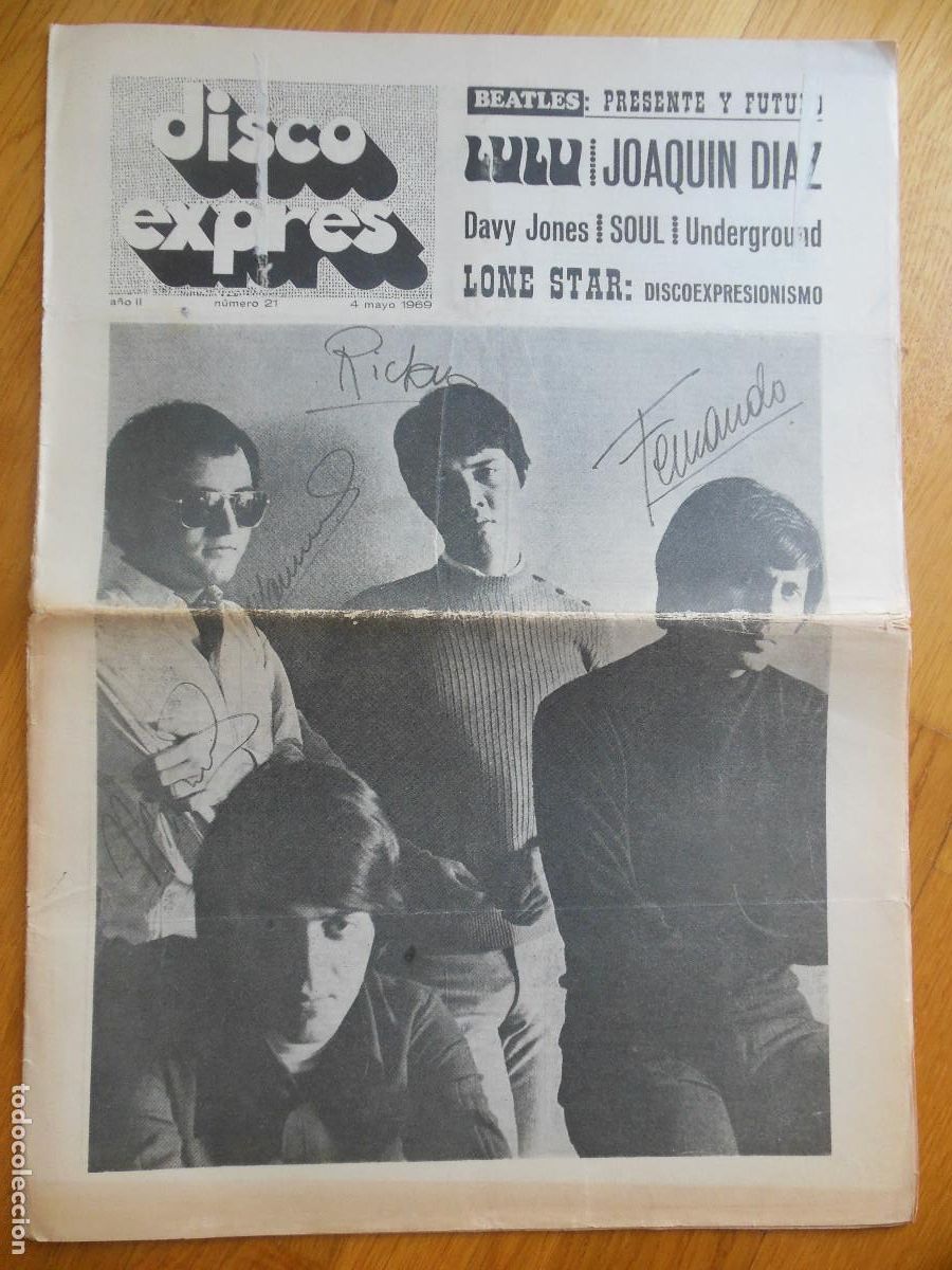 Revistas de m&uacute;sica: REVISTA DISCO EXPRES N&ordm; 21 THE BEATLES DAVY JONES LONE STAR UNDERGROUND SIREX BRINCOS TRINCA 1969