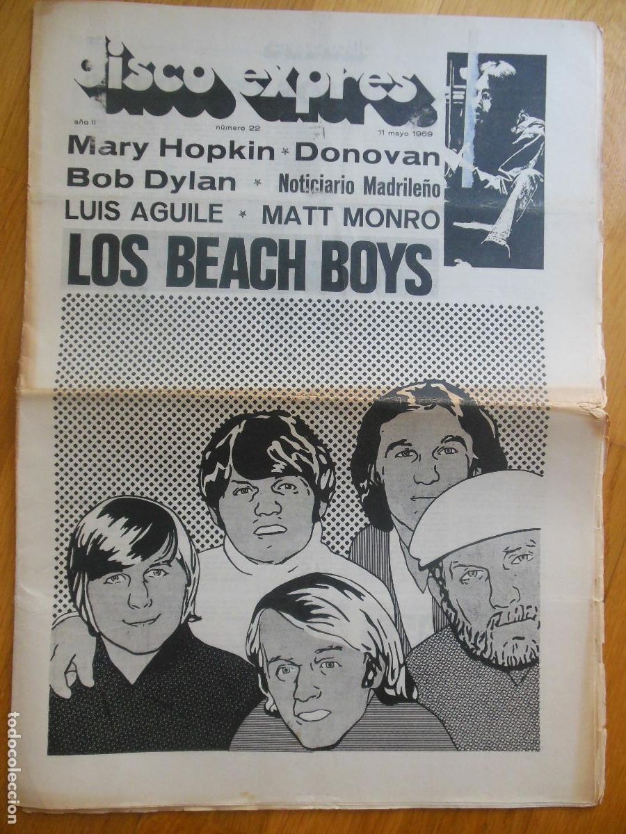 Revistas de m&uacute;sica: REVISTA DISCO EXPRES N&ordm; 22 THE BEACH BOYS BEATLES BOB DYLAN MARY HOPKIN DONOVAN AGUILE MONRO 1969
