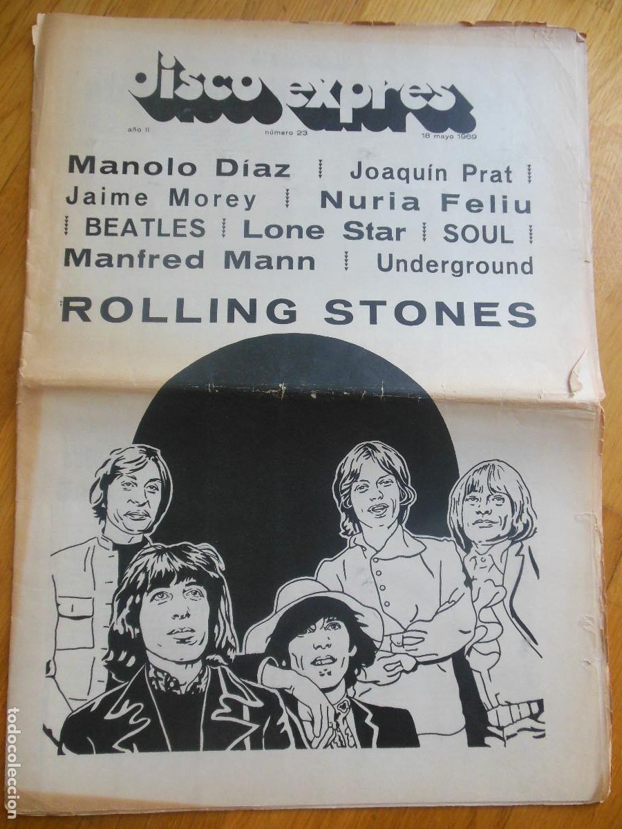 Revistas de m&uacute;sica: REVISTA DISCO EXPRES N&ordm; 23 THE ROLLING STONES LONE STAR SINATRA WOODY GUTHRIE UNDER GROUND 1969