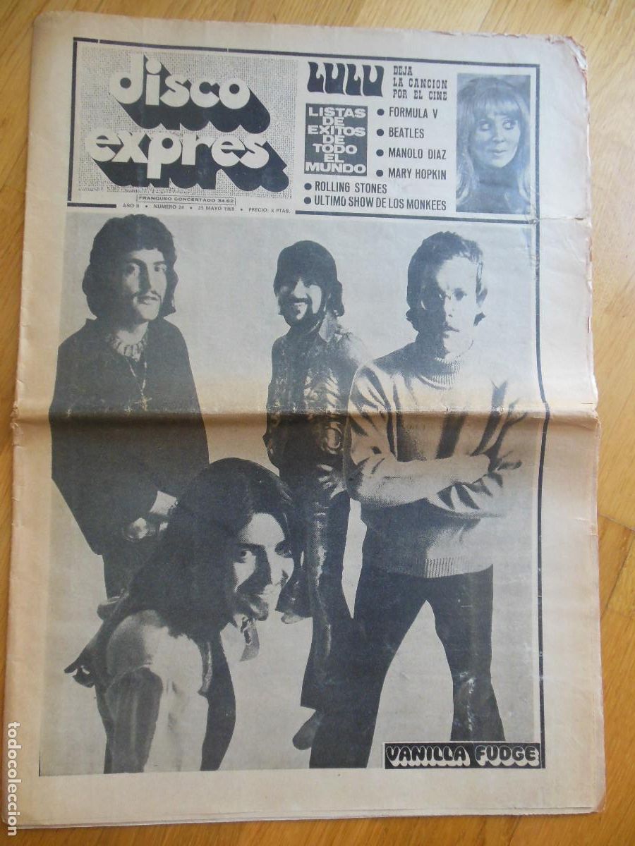 Revistas de m&uacute;sica: REVISTA DISCO EXPRES N&ordm; 24 THE ROLLING STONES VANILLA FUDGE BEATLES FORMULA V MONKEES AGUILE 1969