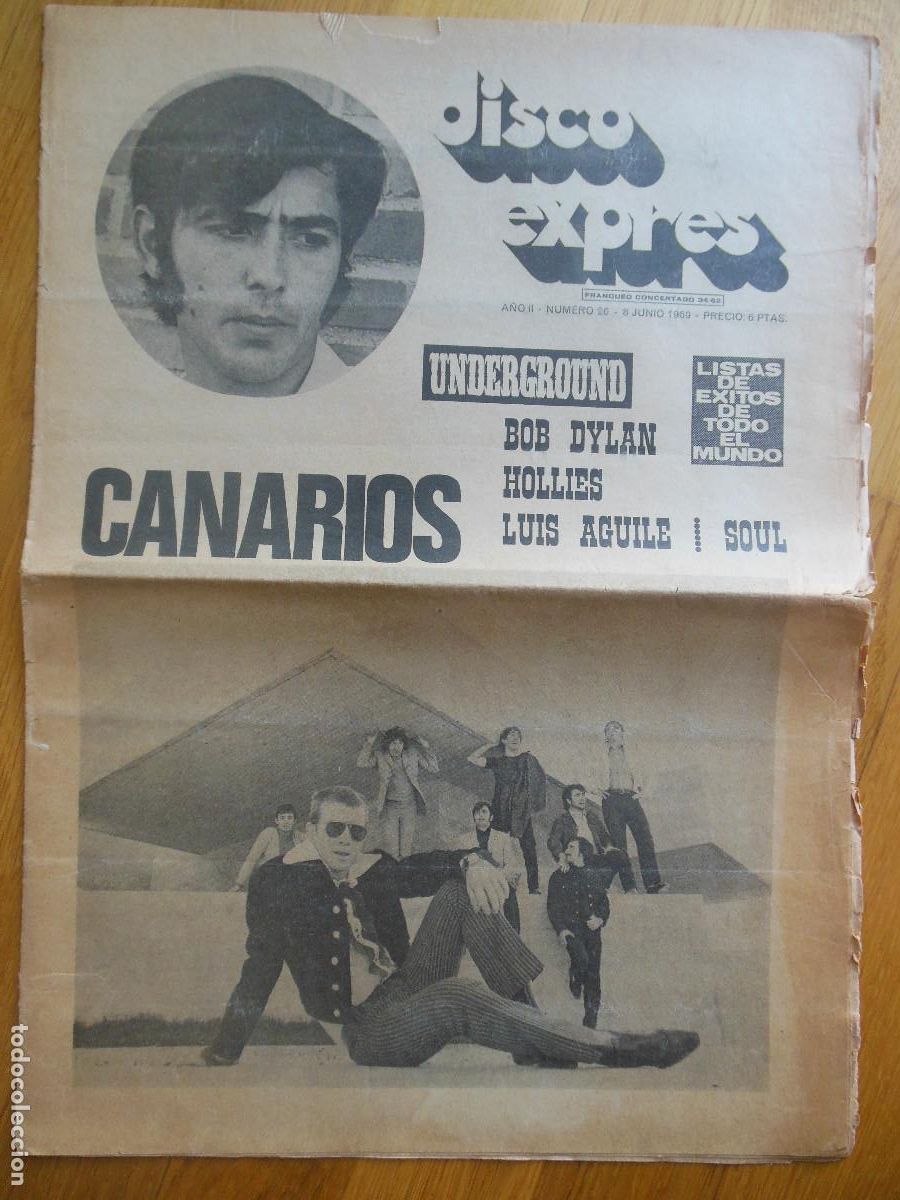 Revistas de m&uacute;sica: REVISTA DISCO EXPRES N&ordm; 26 UNDERGROUND BOB DYLAN HOLLIES CANARIOS LUIS AGUILE SOUL SERRAT 1969