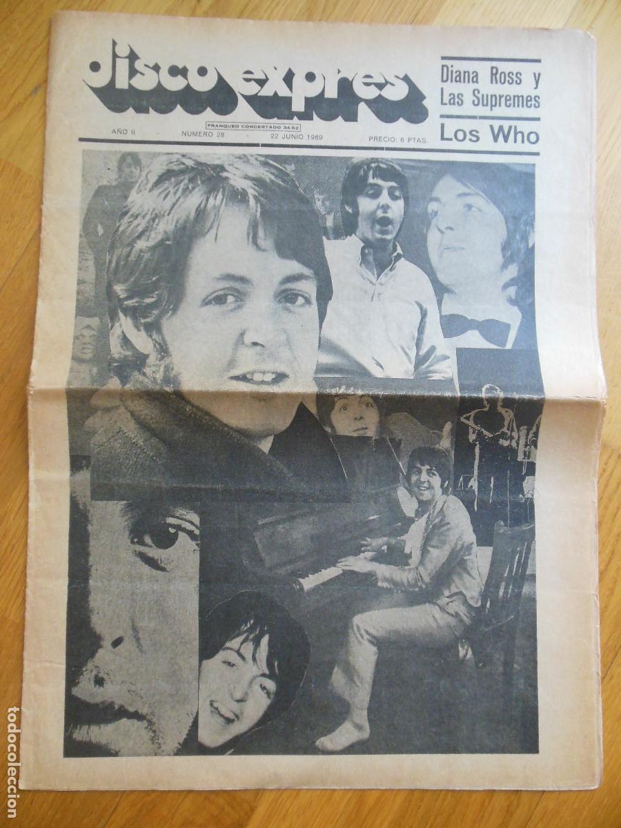 Magazines de musique: REVISTA DISCO EXPRES N&ordm; 28 THE BEATLES DIANA ROSS WHO LUIS AGUILE HERMAN'S HERMITS UNDERGROUND 1969