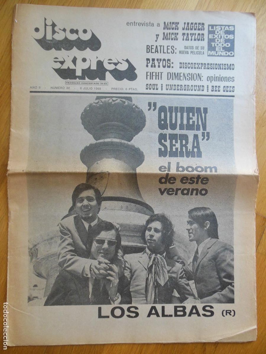 Revistas de m&uacute;sica: REVISTA DISCO EXPRES N&ordm; 30 THE BEATLES ROLLING STONES LOS ALBAS MODULOS INMA Y JOSS DOORS 1969