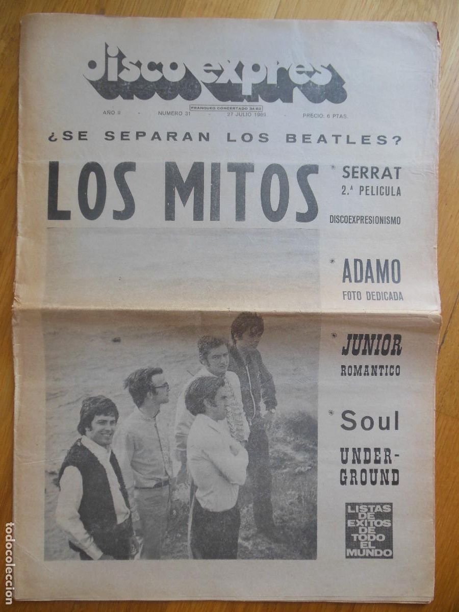 Revistas de m&uacute;sica: REVISTA DISCO EXPRES N&ordm; 31 THE BEATLES LOS MITOS SERRAT ADAMO JUNIOR PEBBLES DARWIN TEORIA 1969