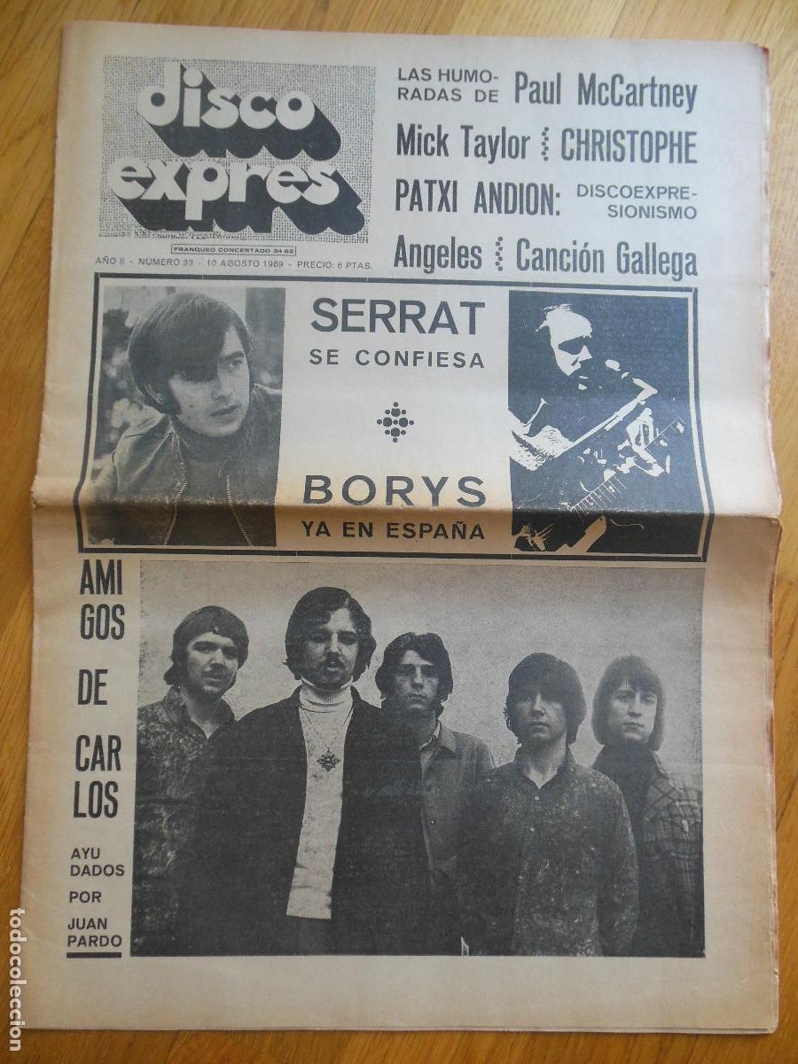 Revistas de m&uacute;sica: REVISTA DISCO EXPRES N&ordm; 33 THE BEATLES ROLLING STONES ANDION SERRAT BORYS SHANGO LONE STAR 1969