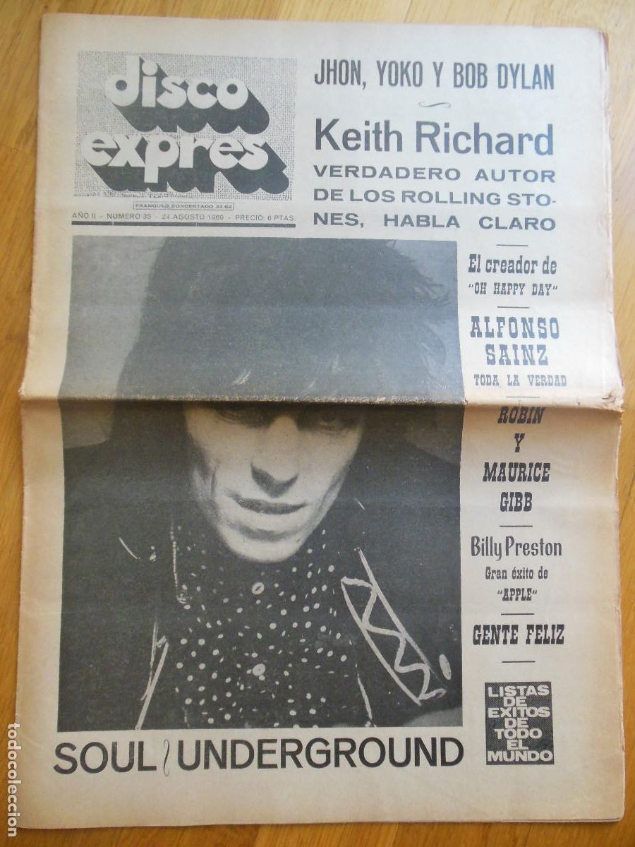 Revistas de m&uacute;sica: REVISTA DISCO EXPRES N&ordm; 35 THE BEATLES ROLLING STONES BILLY PRESTON ROBIN Y MAURICE BRUNO LOMAS 1969