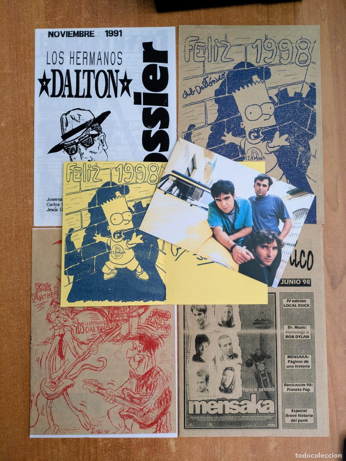 Revistas de m&uacute;sica: Los Hermanos Dalton. Club Dalt&oacute;nico. Dossier. Postal Grupo. Firmado por ellos. A&ntilde;o 1991.
